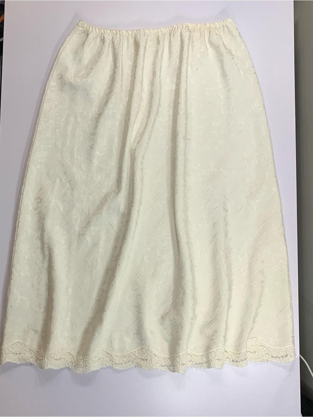 Vintage 90s St Michael Half Slip Medium White Floral Lace Trim Bridal Coquette